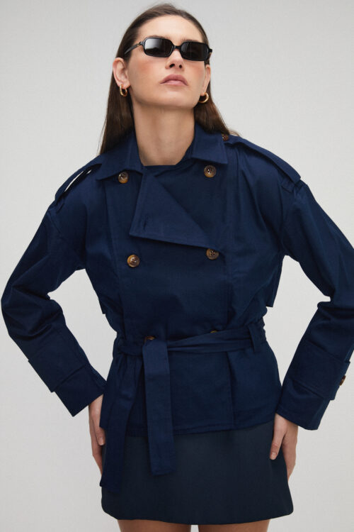 Parka Sarja Azul Marinho