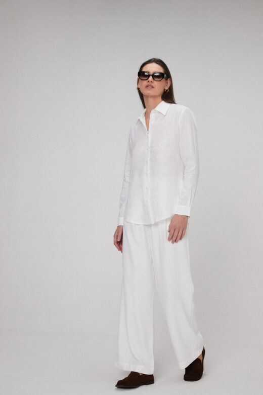 Camisa Eloise Em Linho Branco - Imagem 4