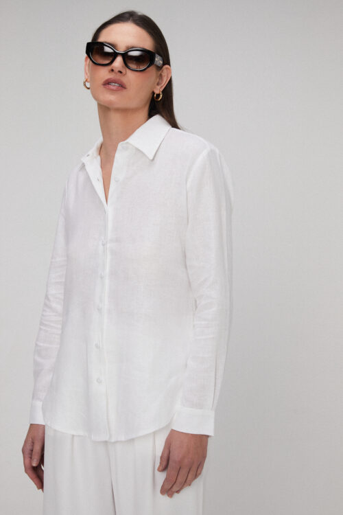 Camisa Eloise Em Linho Branco