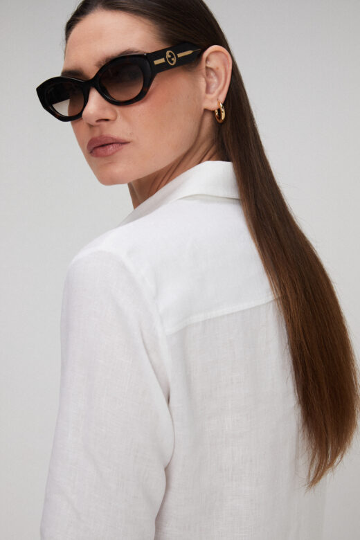 Camisa Eloise Em Linho Branco - Imagem 5