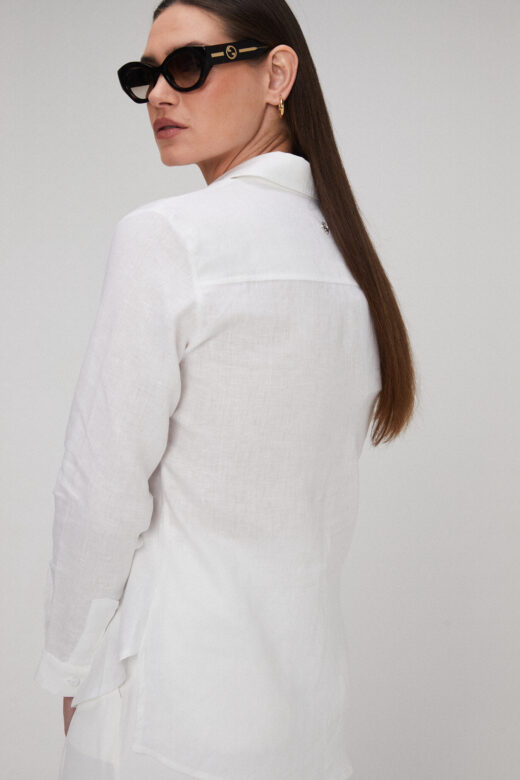 Camisa Eloise Em Linho Branco - Imagem 2