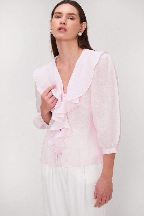 Camisa Babados Rosa