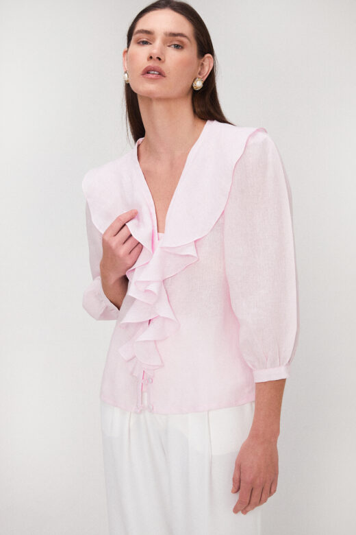 Camisa Babados Rosa
