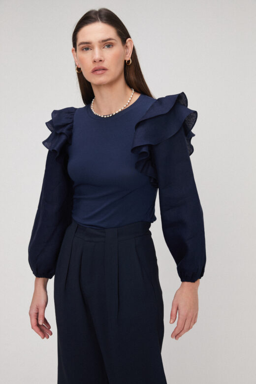 Blusa Laura Azul Marinho - Imagem 2