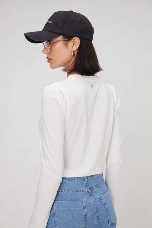 Blusa Ane Manga Longa Off White - Imagem 2
