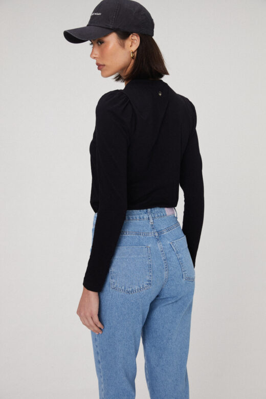 Blusa Ane Manga Longa Preta - Imagem 3