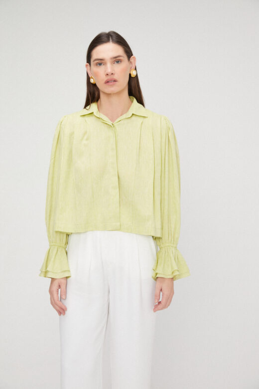 Camisa Pregas em Linho Lima - Imagem 4