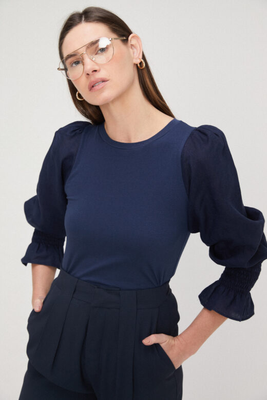 Blusa Liz Azul Marinho - Imagem 3