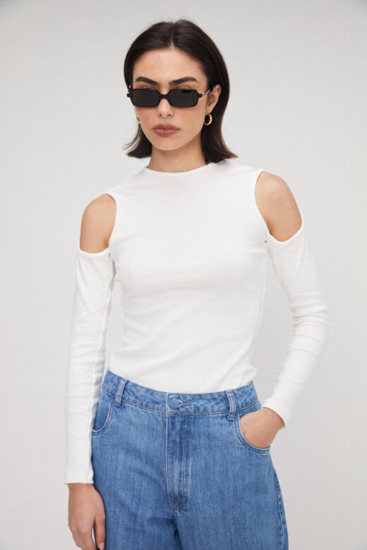 Blusa Canelada Off White - Imagem 2