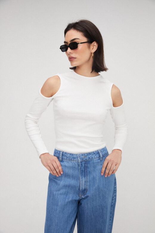 Blusa Canelada Off White
