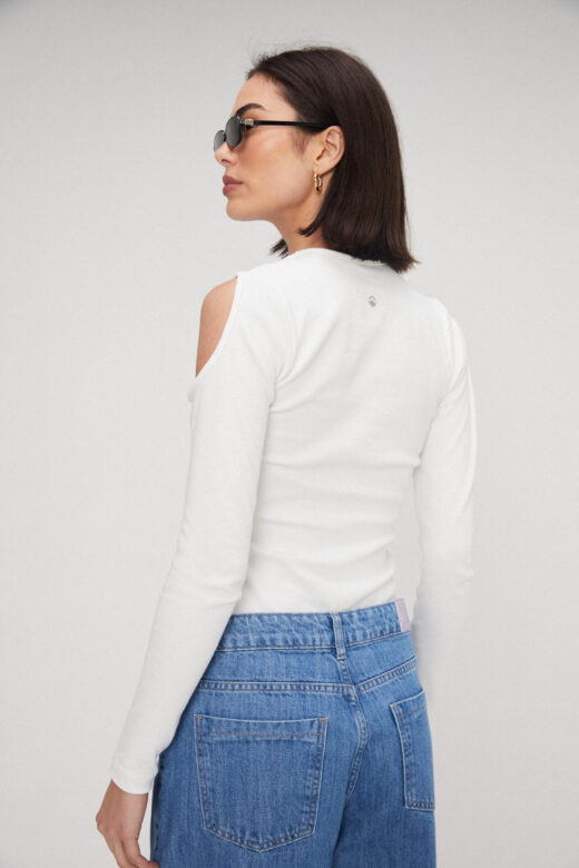 Blusa Canelada Off White - Imagem 3